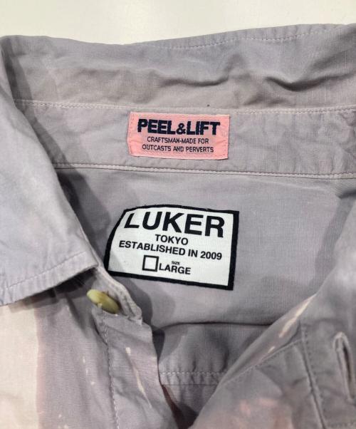 PEEL&LIFT（ピールアンドリフト）PEEL&LIFT (ピールアンドリフト) ANARCHY BLEACH SHIRT グレー サイズ:Lの古着・服飾アイテム