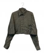 Nobleノーブル）の古着「ピンストライプオーバーショートシャツ」｜グレー