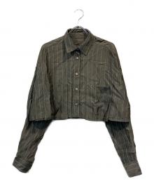 Noble（ノーブル）の古着「ピンストライプオーバーショートシャツ」｜グレー