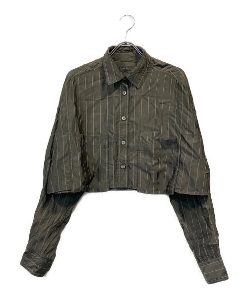 Noble（ノーブル）Noble (ノーブル) ピンストライプオーバーショートシャツ グレー サイズ:38の古着・服飾アイテム