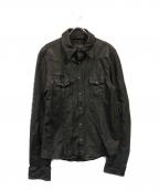 DOLCE & GABBANAドルチェ＆ガッバーナ）の古着「ラムレザーシャツ」｜ブラック