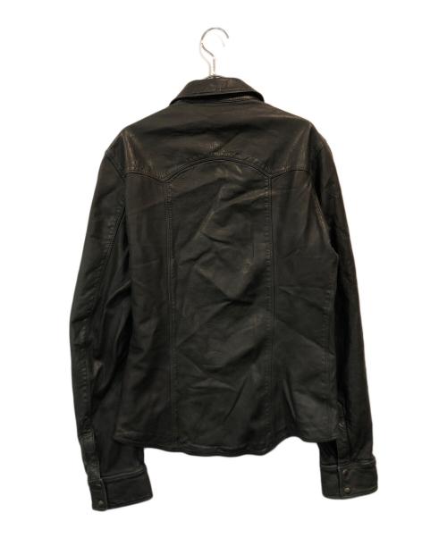 DOLCE & GABBANA（ドルチェ＆ガッバーナ）DOLCE & GABBANA (ドルチェ＆ガッバーナ) ラムレザーシャツ ブラック サイズ:48の古着・服飾アイテム