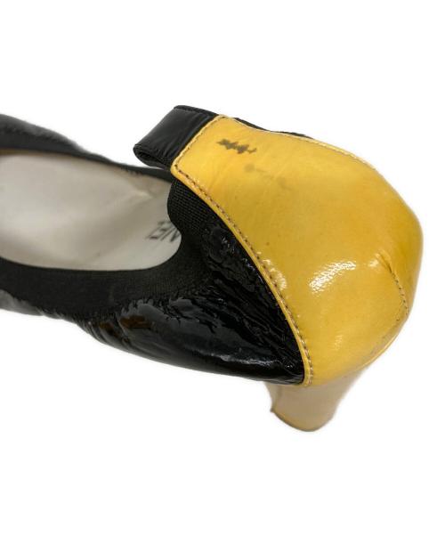 CHANEL（シャネル）CHANEL (シャネル) ココマークチャンキーヒールバレエパンプス ブラック×イエロー サイズ:38 2/1の古着・服飾アイテム