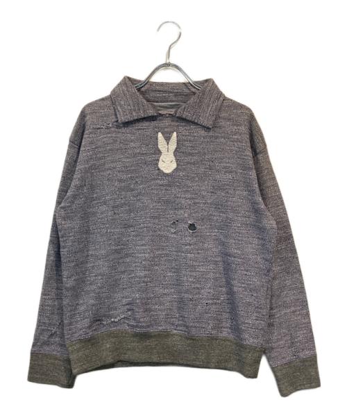 Maison Margiela（メゾンマルジェラ）Maison Margiela (メゾンマルジェラ) ダメージ加工襟付きカットソー グレー サイズ:SIZE 44(メンズXS相当)の古着・服飾アイテム