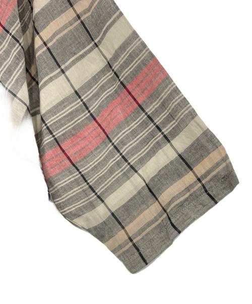 YACCO MARICARD（ヤッコマリカルド）YACCO MARICARD (ヤッコマリカルド) 半袖シアーワンピース レッド×ブラウン サイズ:Nの古着・服飾アイテム