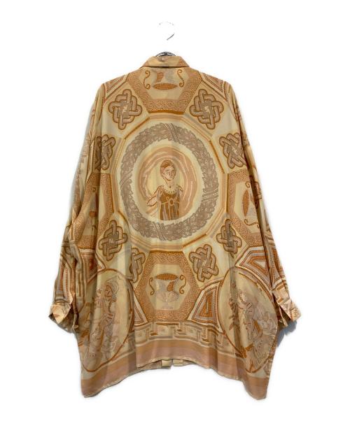 FENDI（フェンディ）FENDI (フェンディ) オールドシルク混プリントシャツブラウス ピンク×ベージュ サイズ:38の古着・服飾アイテム