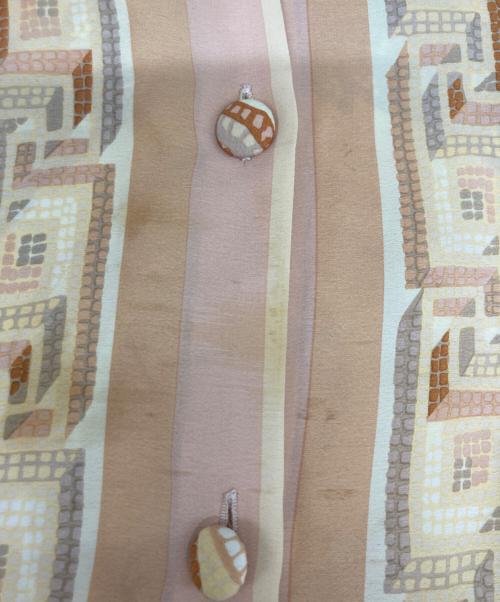 FENDI（フェンディ）FENDI (フェンディ) オールドシルク混プリントシャツブラウス ピンク×ベージュ サイズ:38の古着・服飾アイテム