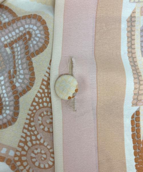 FENDI（フェンディ）FENDI (フェンディ) オールドシルク混プリントシャツブラウス ピンク×ベージュ サイズ:38の古着・服飾アイテム