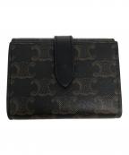 CELINEセリーヌ）の古着「ファインストラップ付きウォレット」｜ブラック×ブラウン