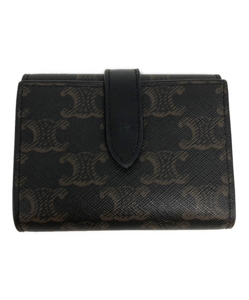 CELINE（セリーヌ）CELINE (セリーヌ) ファインストラップ付きウォレット ブラック×ブラウンの古着・服飾アイテム