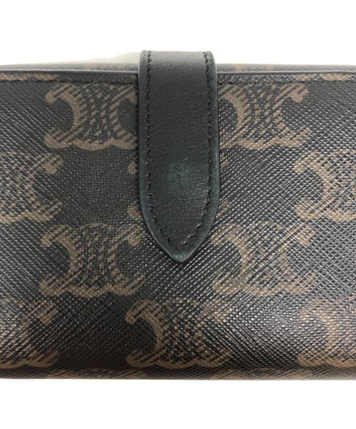 CELINE（セリーヌ）CELINE (セリーヌ) ファインストラップ付きウォレット ブラック×ブラウンの古着・服飾アイテム
