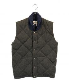 Crescent Down Works（クレセントダウンワークス）の古着「ウールキルトダウンベスト」｜グレー