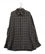 LAD MUSICIANラッドミュージシャン）の古着「レーヨンチェックシャツ」｜グレー