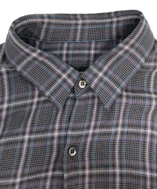LAD MUSICIAN（ラッドミュージシャン）LAD MUSICIAN (ラッドミュージシャン) レーヨンチェックシャツ グレー サイズ:46の古着・服飾アイテム