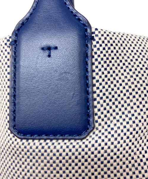 TORY BURCH（トリーバーチ）TORY BURCH (トリーバーチ) トートバッグ アイボリー×ブルーの古着・服飾アイテム