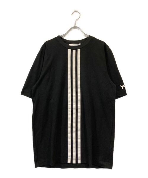 Y-3（ワイスリー）Y-3 (ワイスリー) CENTER FRONT STRIPES TEE ブラック サイズ:Sの古着・服飾アイテム