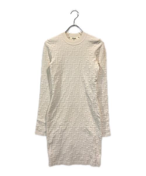 FENDI（フェンディ）FENDI (フェンディ) 24AW embossed-FF bodycon dress ホワイト サイズ:SIZE 36の古着・服飾アイテム
