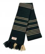 BUTCHER PRODUCTSブッチャープロダクツ）の古着「ストライプフリンジマフラー」｜グリーン