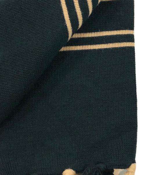 BUTCHER PRODUCTS（ブッチャープロダクツ）BUTCHER PRODUCTS (ブッチャープロダクツ) ストライプフリンジマフラー グリーンの古着・服飾アイテム