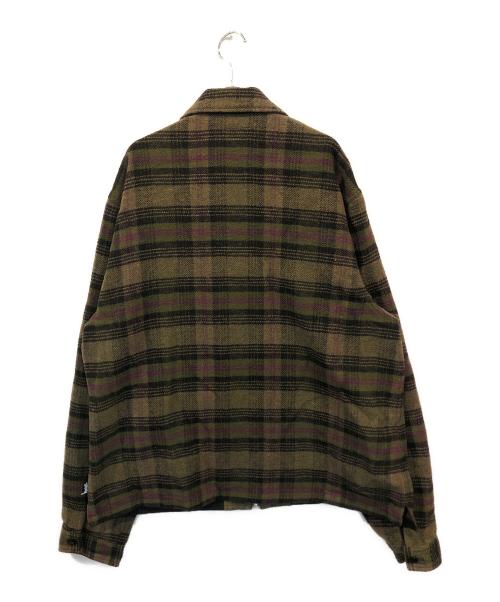 stussy（ステューシー）stussy (ステューシー) REED WOOL PLAID ZIP SHIR グリーン サイズ:XLの古着・服飾アイテム