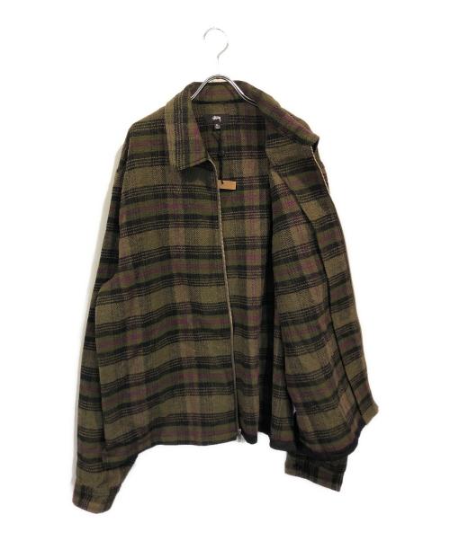 stussy（ステューシー）stussy (ステューシー) REED WOOL PLAID ZIP SHIR グリーン サイズ:XLの古着・服飾アイテム