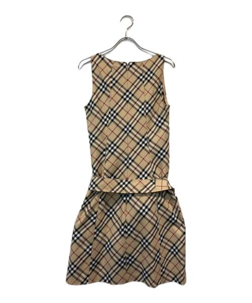 BURBERRY BLUE LABEL（バーバリー ブルー レーベル）BURBERRY BLUE LABEL (バーバリーロンドンブルーレーベル) ノバチェックノースリーブワンピース ベージュ サイズ:38の古着・服飾アイテム