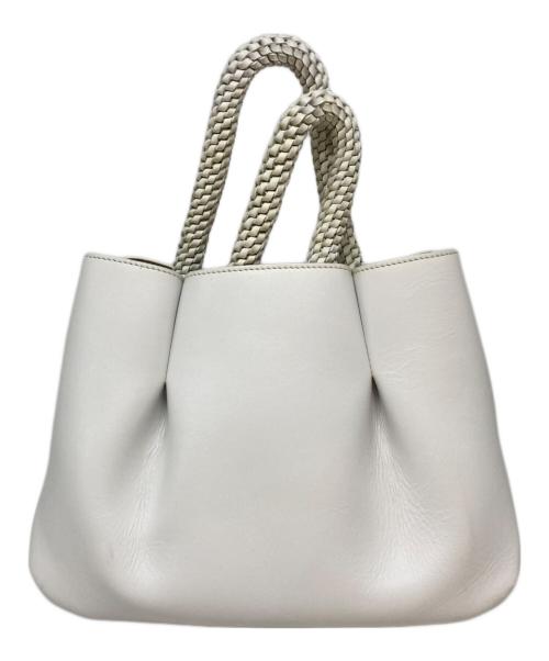 HIROFU（ヒロフ）HIROFU (ヒロフ) レザーハンドバッグ ホワイトの古着・服飾アイテム