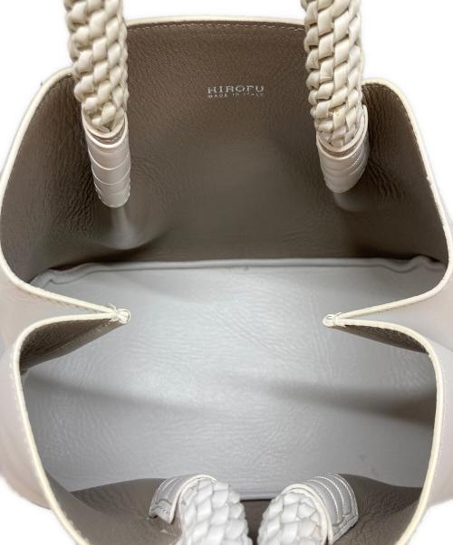 HIROFU（ヒロフ）HIROFU (ヒロフ) レザーハンドバッグ ホワイトの古着・服飾アイテム