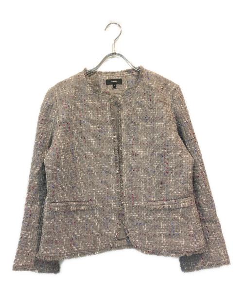 theory（セオリー）theory (セオリー) ミックスツイードジャケット グレー サイズ:SIZE 4の古着・服飾アイテム