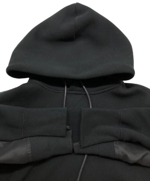sacai（サカイ）sacai (サカイ) Sponge Sweat x Nylon Twill Hoodie ブラック サイズ:1の古着・服飾アイテム