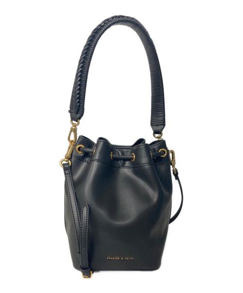 CHARLES & KEITH（チャールズアンドキース）CHARLES & KEITH (チャールズ＆キース) 巾着ハンドバッグ ブラックの古着・服飾アイテム