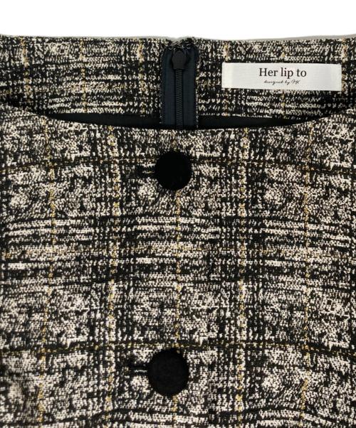 HER LIP TO（ハーリップトゥ）Her lip to (ハーリップトゥ) ワンピース ベージュ×ブラック サイズ:Mの古着・服飾アイテム