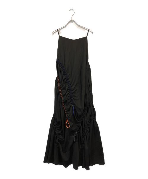 UN3D.（アンスリード）UN3D. (アンスリード) カラーコードギャザーキャミワンピース ブラック サイズ:38の古着・服飾アイテム