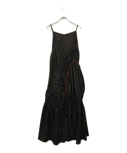 UN3D.（アンスリード）UN3D. (アンスリード) カラーコードギャザーキャミワンピース ブラック サイズ:38の古着・服飾アイテム