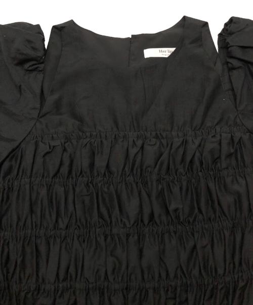 HER LIP TO（ハーリップトゥ）Her lip to (ハーリップトゥ) ブラウスワンピース ブラック サイズ:Mの古着・服飾アイテム