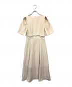 HER LIP TOハーリップトゥ）の古着「ハーフスリーブブラウスワンピース」｜ベージュ