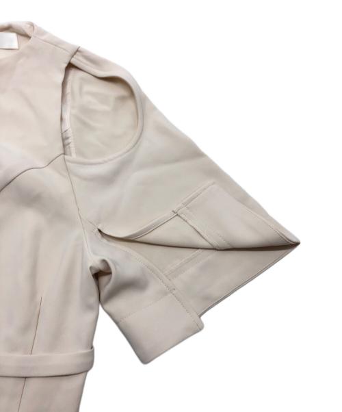 HER LIP TO（ハーリップトゥ）Her lip to (ハーリップトゥ) ハーフスリーブブラウスワンピース ベージュ サイズ:Sの古着・服飾アイテム