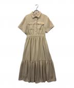 HER LIP TOハーリップトゥ）の古着「金釦ブラウスワンピース」｜ベージュ