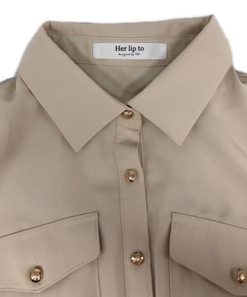 HER LIP TO（ハーリップトゥ）HER LIP TO (ハーリップトゥ) 金釦ブラウスワンピース ベージュ サイズ:sの古着・服飾アイテム