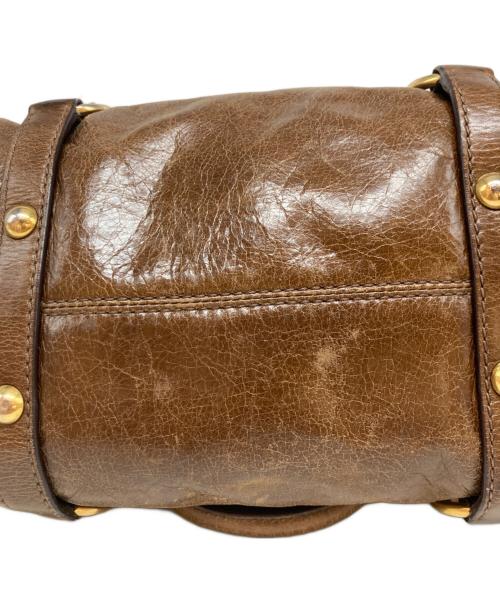 MIU MIU（ミュウミュウ）MIU MIU (ミュウミュウ) ヴィッテロ サイドリボン 2WAYバッグ ブラウンの古着・服飾アイテム