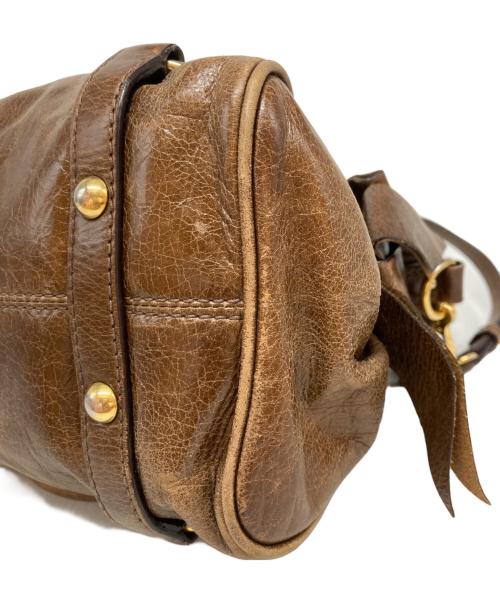 MIU MIU（ミュウミュウ）MIU MIU (ミュウミュウ) ヴィッテロ サイドリボン 2WAYバッグ ブラウンの古着・服飾アイテム