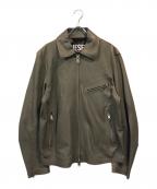 DIESELディーゼル）の古着「L-KORNレザージャケット」｜グレー