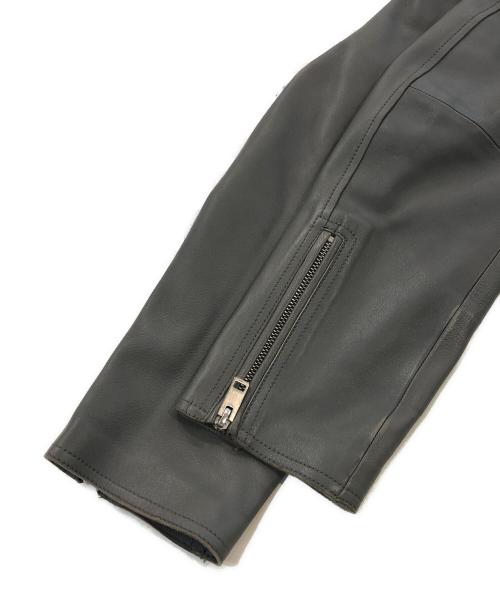 DIESEL（ディーゼル）DIESEL (ディーゼル) L-KORNレザージャケット グレー サイズ:Mの古着・服飾アイテム