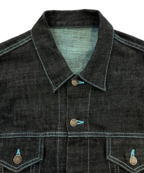 lucien pellat-finet（ルシアン・ペラフィネ）lucien pellat-finet (ルシアン・ペラフィネ) FULLCOUNT (フルカウント) コラボデニムジャケット ブラック×スカイブルー サイズ:Sの古着・服飾アイテム