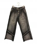 HAREハレ）の古着「コンバートフリンジデニムパンツ」｜ブラック