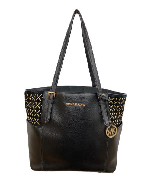 MICHAEL KORS（マイケルコース）MICHAEL KORS (マイケルコース) スタッズデザイントートバッグ ブラックの古着・服飾アイテム