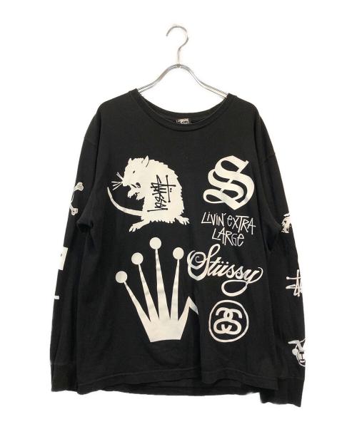 stussy（ステューシー）stussy (ステューシー) ロゴカットソー ブラック サイズ:Mの古着・服飾アイテム