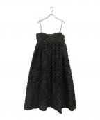 MECREメクル）の古着「2way ジャガード ボリューム キャミドレス ワンピース」｜ブラック