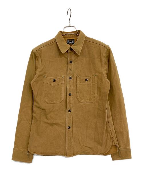EIGHT G（エイトジー）EIGHT G (エイトジー) Brown Twill Work Shirt ベージュ サイズ:38の古着・服飾アイテム