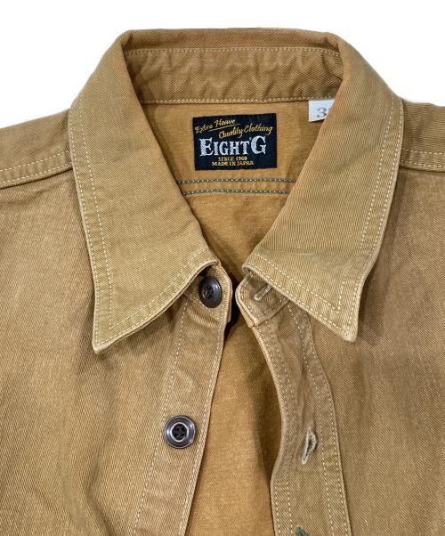 EIGHT G（エイトジー）EIGHT G (エイトジー) Brown Twill Work Shirt ベージュ サイズ:38の古着・服飾アイテム